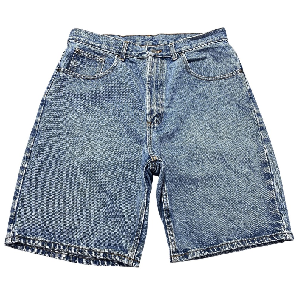 Member's Mark Shorts Mens 32‎ Blue Denim Bermuda 9" Inseam Relaxed Fit Casual